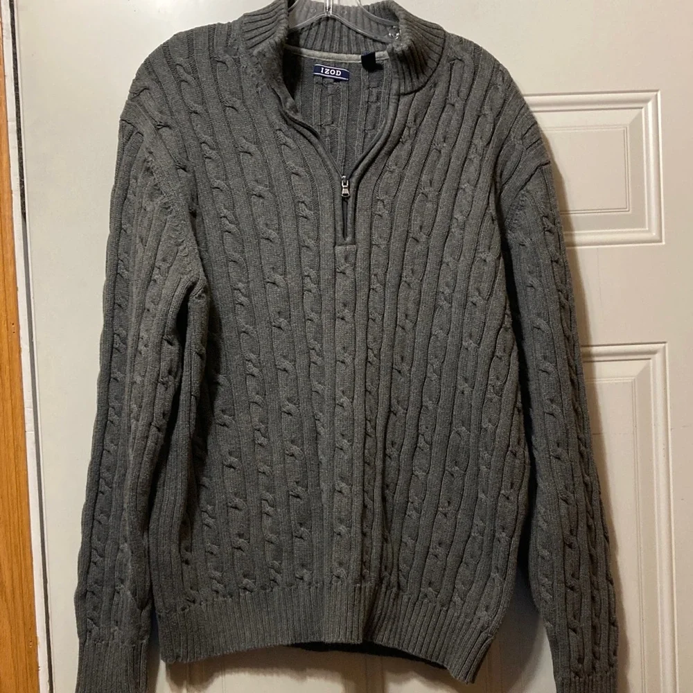 IZOD Men's Charcoal Sweater DXL
